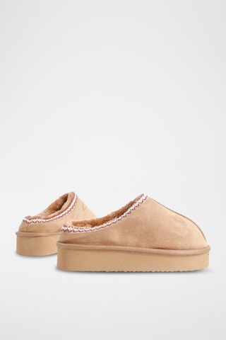 Mules fourrées - Beige