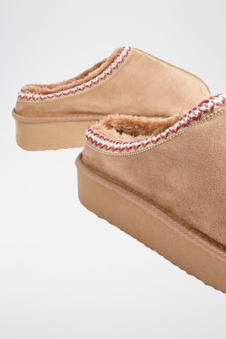 Mules fourrées - Beige