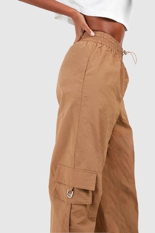Pantalon cargo taille haute - Marron
