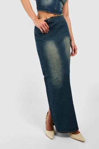 Jupe longue en jean - Bleu