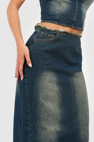 Jupe longue en jean - Bleu