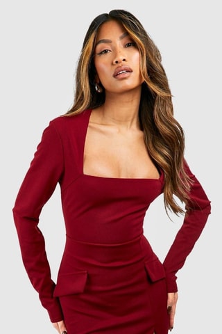 Robe fourreau - Rouge