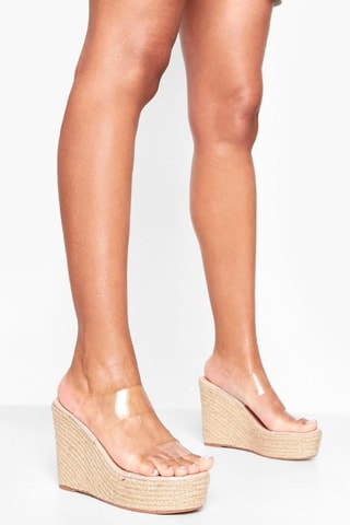 Mules compensées - Nude