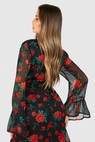 Robe courte - Noir et rouge