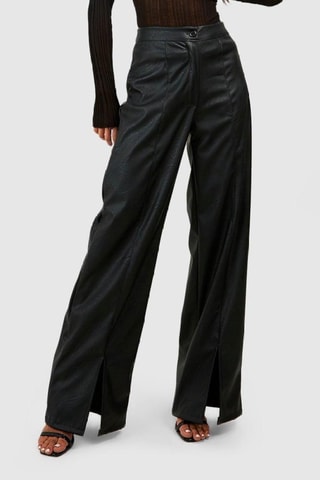 Pantalon wide legs taille haute - Noir