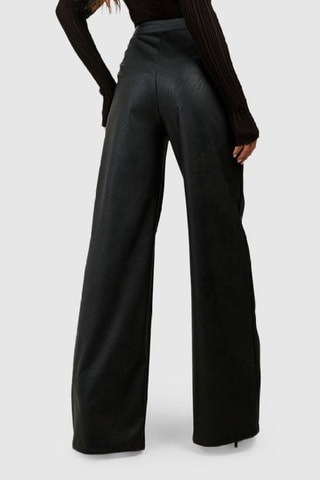 Pantalon wide legs taille haute - Noir