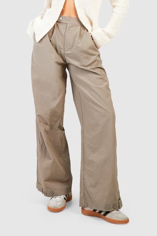 Pantalon wide legs taille haute - Beige