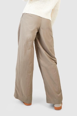 Pantalon wide legs taille haute - Beige