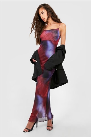 Robe longue - Rouge et violet