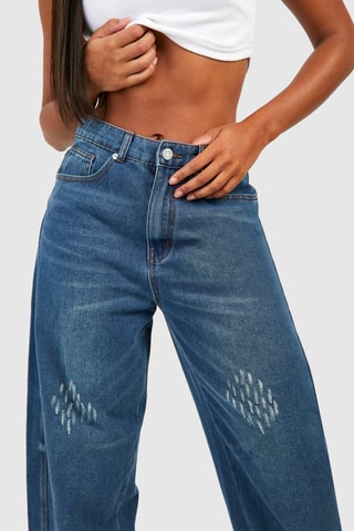 Jean carotte taille haute - Bleu