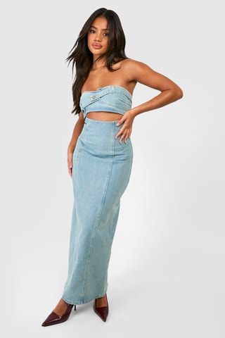 Robe bustier en jean - Bleu