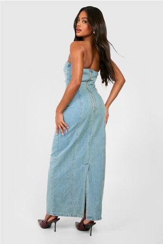 Robe bustier en jean - Bleu