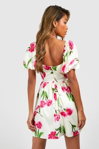 Robe patineuse - Blanc et rose