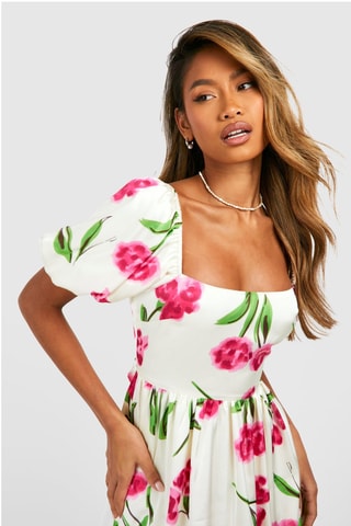 Robe patineuse - Blanc et rose