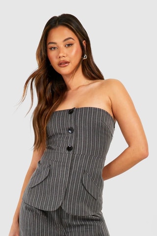 Top bustier - Gris