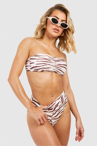 Bas de maillot taille haute - Crème