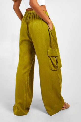 Pantalon palazzo taille haute - Kaki