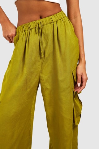 Pantalon palazzo taille haute - Kaki