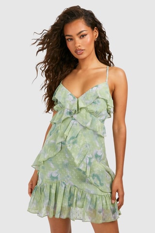 Robe volantée - Vert d'eau