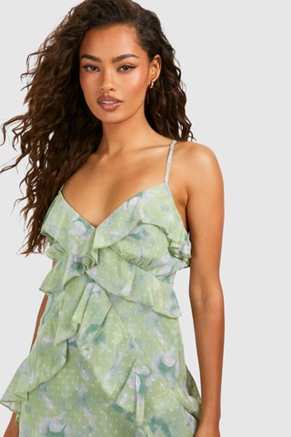 Robe volantée - Vert d'eau
