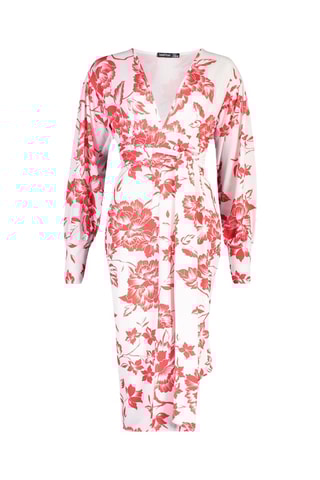 Robe midi - Blanc et rouge