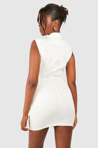 Robe droite en lin - Blanc