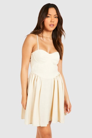 Robe patineuse en lin - Beige