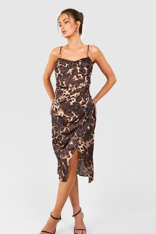 Robe midi - Marron