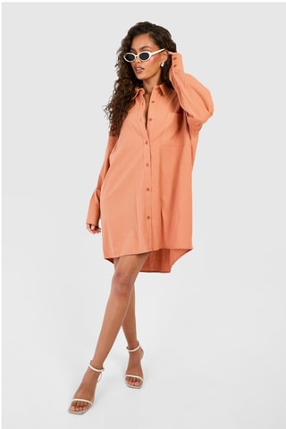 Robe chemise oversize - Orange