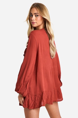 Robe volantée - Terracotta