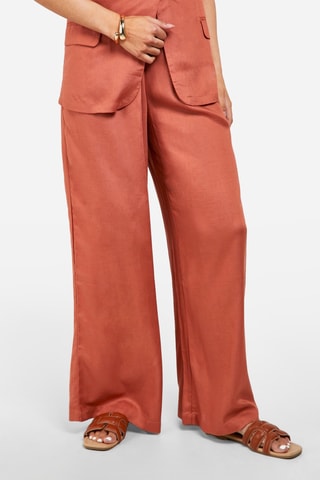 Pantalon wide legs - Terracotta
