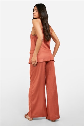 Pantalon wide legs - Terracotta