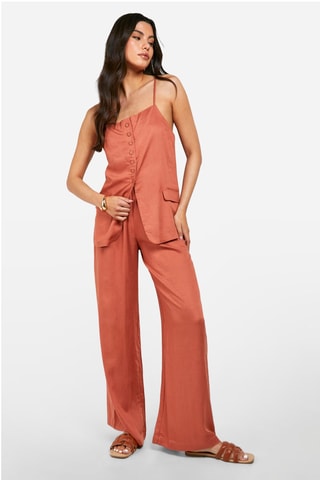 Pantalon wide legs - Terracotta