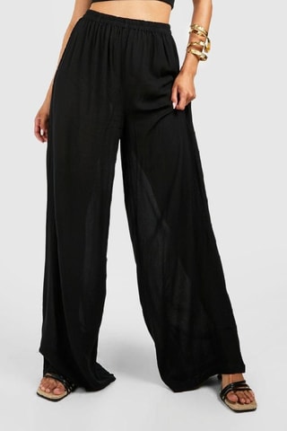 Pantalon wide legs taille haute - Noir