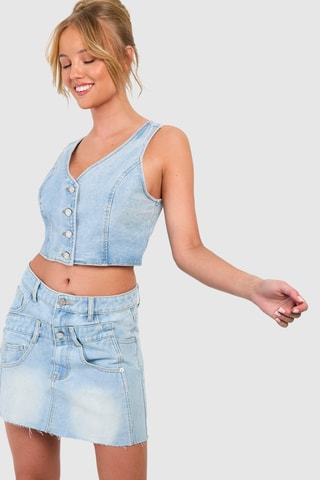 Minijupe en jean - Bleu clair