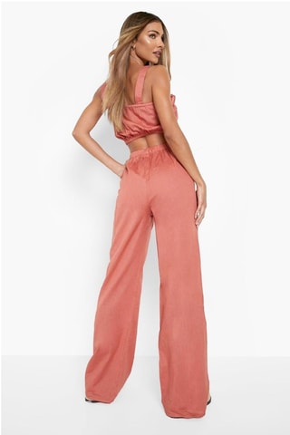 Crop top et pantalon wide legs - Terracotta