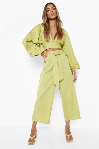 Crop top et pantalon wide legs - Vert
