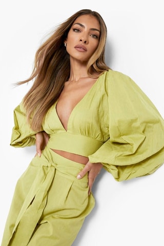 Crop top et pantalon wide legs - Vert
