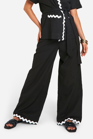 Pantalon wide legs taille haute - Noir