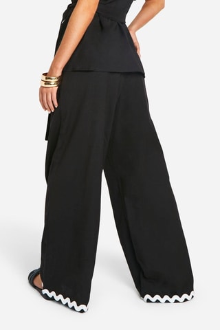 Pantalon wide legs taille haute - Noir