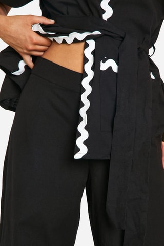 Pantalon wide legs taille haute - Noir