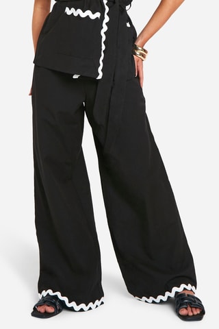 Pantalon wide legs taille haute - Noir
