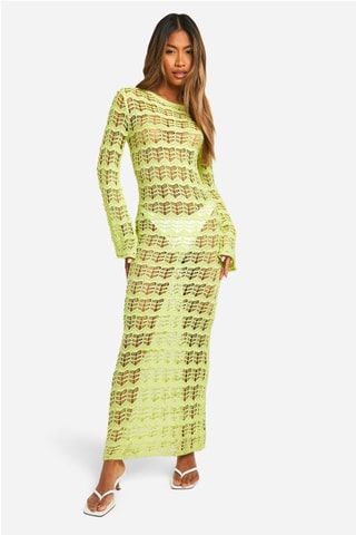 Robe longue - Vert citron