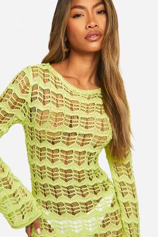 Robe longue - Vert citron