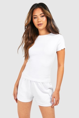 Short taille haute - Blanc