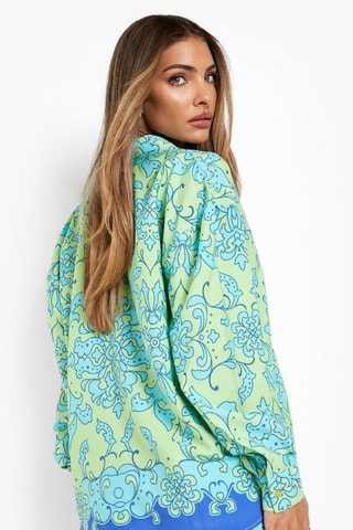 Chemisier et short relaxed - Vert et bleu