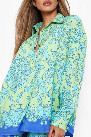 Chemisier et short relaxed - Vert et bleu