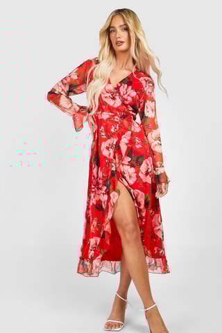 Robe portefeuille - Rouge