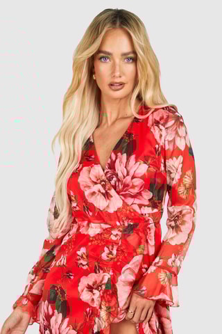 Robe portefeuille - Rouge