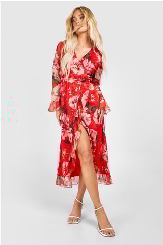 Robe portefeuille - Rouge